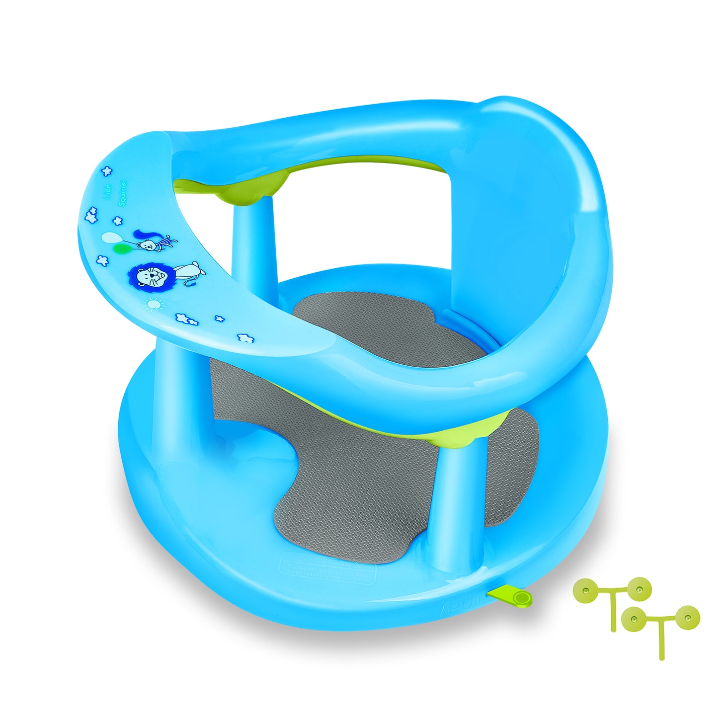 Baby Bath Seat for Babies 6 Months & Up/Integrated Non-Slip Mat/Infant Bath Seat Ring for Sitting Up in The Tub with Suction Cups (Inapplicable to Textured Tub) (Blue)