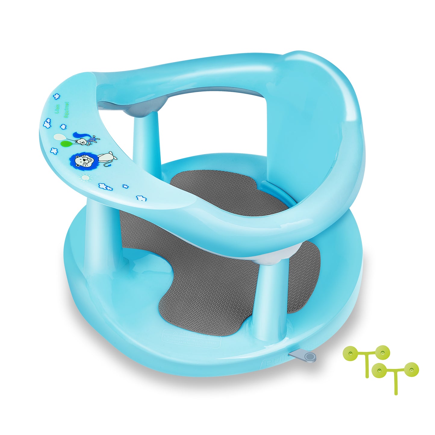 Baby Bath Seat for Babies 6 Months & Up/Integrated Non-Slip Mat/Infant Bath Seat Ring for Sitting Up in The Tub with Suction Cups (Inapplicable to Textured Tub) (Light Blue)