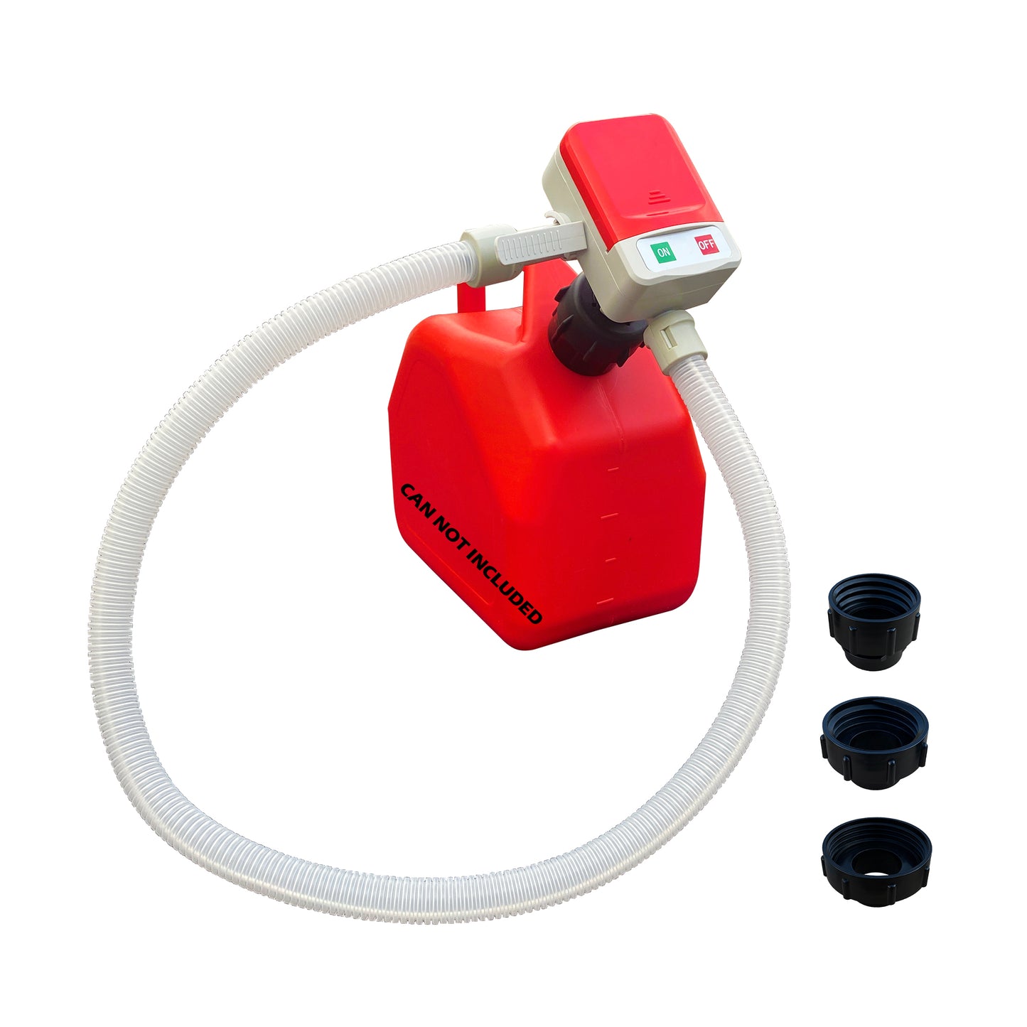 Battery Powered Fuel Transfer Pump/Portable Automatic Siphon Gas Pump for Gasoline Diesel Fuel Fluid Liquid with Auto-stop Flexible Long Hose and 3 Adaptors Fit Most Gas Cans (Outtake Hose 51")