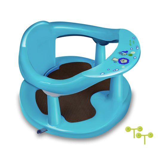 Baby Bath Seat for Babies 6 Months & Up/Integrated Non-Slip Mat/Infant Bath Seat Ring for Sitting Up in The Tub with Suction Cups (Inapplicable to Textured Tub) (Aqua)