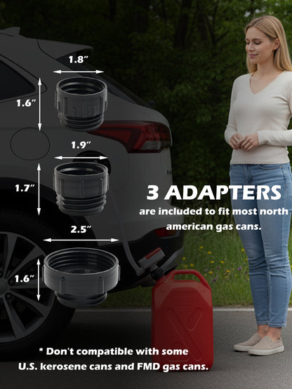 Battery Powered Fuel Transfer Pump/Portable Automatic Siphon Jerry Gas Pump for Gasoline Diesel Fuel Fluid Liquid with Auto-stop Flexible Long Hose and 3 Adaptors Fit Most Gas Cans